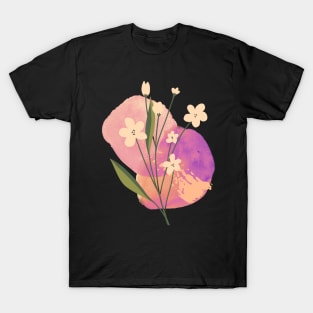 Watercolor Sunset Flowers T-Shirt